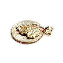 Load image into Gallery viewer, New 14k solid yellow Gold Chief face head Pendant fine jewelry 2.6g