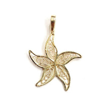 Load image into Gallery viewer, 14k yellow Gold starfish Pendant charm filigree necklace gift fine jewelry 1.1g