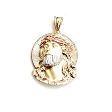 Load image into Gallery viewer, 14k multi color gold jesus face head pendant charm religious fine jewelry 4g