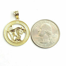 Load image into Gallery viewer, 14k yellow solid Gold round Taurus bull zodiac Pendant charm fine jewelry 2.6g
