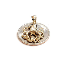 Load image into Gallery viewer, New 14k yellow Gold solid octopus Pendant charm gift fine jewelry unisex 2.1g
