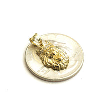 Load image into Gallery viewer, Real 14k yellow Gold tiny lion head face crown Leo zodiac Pendant charm 1.4g