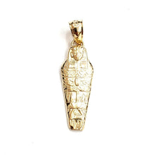 Load image into Gallery viewer, 14k yellow Gold sarcophagus ancient Egypt mummy Pendant charm fine jewelry 1.5g
