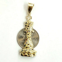 Load image into Gallery viewer, 10k yellow Gold nugget king chess piece Pendant charm diamond cut jewelry 4.2g