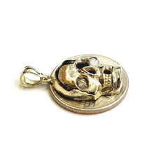 Load image into Gallery viewer, New 14k yellow Gold solid Skull mummy dead Bone Pendant Gift fine jewelry 3.7g
