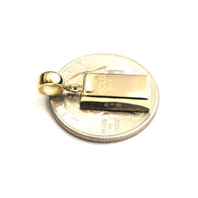 Load image into Gallery viewer, 14k Yellow Gold Tiny 999.9 fine gold bar brick bar 1kg Pendant Charm Gift 1.9g