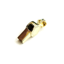 Load image into Gallery viewer, 14k yellow Gold 3D Whistle Coach Athletics Pendant sport game fine jewelry 3.8g