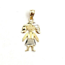 Load image into Gallery viewer, New 14k two tone gold baby girl kid Pendant charm gift fine jewelry for her 0.9g