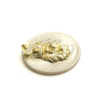 Load image into Gallery viewer, Real 14k yellow Gold tiny lion head face crown Leo zodiac Pendant charm 1.4g