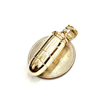 Load image into Gallery viewer, 14k yellow gold 3D bullet pendant charm military gift fine jewelry 9g