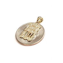 Load image into Gallery viewer, New 14k yellow gold Western wall kotel Hay chay Jewish pendant fine jewelry 1.6g
