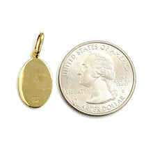 Load image into Gallery viewer, New 14k solid yellow gold oval saint Christopher pendant charm fine jewelry 1.5g
