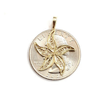 Load image into Gallery viewer, 14k yellow Gold starfish Pendant charm filigree necklace gift fine jewelry 1.1g