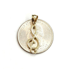 Load image into Gallery viewer, New 14k solid yellow Gold music sign note Pendant gift fine jewelry 1.1g