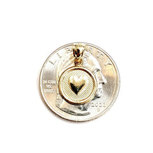 Load image into Gallery viewer, 14k yellow Gold tiny round seven wishes Love Pendant charm fine jewelry 1.2g