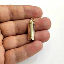 Load image into Gallery viewer, 10k yellow gold 3D Urn pendant For Cremation Ashes Cylinder fine jewelry 6.2g