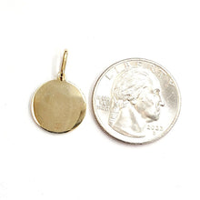 Load image into Gallery viewer, 14k solid yellow gold round saint Michael pendant fine religious gift 0.60" 2g