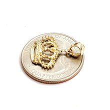 Load image into Gallery viewer, New 14k yellow Gold Tiny Queen Crown Tiara Pendant charm gift fine jewelry 1.4g