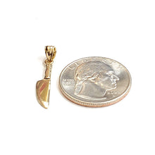 Load image into Gallery viewer, 14k yellow Gold solid 3D kitchen utensil knife Pendant charm fine jewelry 1.1g