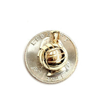 Load image into Gallery viewer, 14k yellow Gold 3D volleyball Pendant charm sport game fine jewelry gift 3.3g