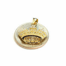 Load image into Gallery viewer, New 14k yellow gold crown pendant cubic zirconia fine gift jewelry for her 1.9g