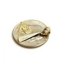 Load image into Gallery viewer, 14k yellow solid Gold Egyptian pyramid eye of Horus Pendant fine jewelry 1.6g