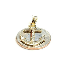 Load image into Gallery viewer, New 14k yellow Gold anchor Pendant polished charm gift fine jewelry 1.7g