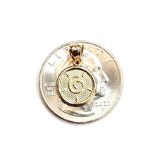 Load image into Gallery viewer, New 14k yellow Gold tiny round seven wishes Happiness Pendant charm jewelry 1.2g