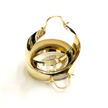 Load image into Gallery viewer, 14k yellow Gold Plain Hoop Earrings Wide Round Shiny fine jewelry for women 6.7g