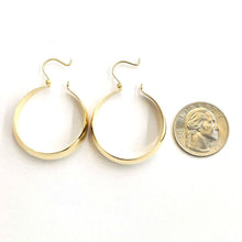 Load image into Gallery viewer, 14k yellow Gold Plain Hoop Earrings Wide Round Shiny fine jewelry for women 6.7g