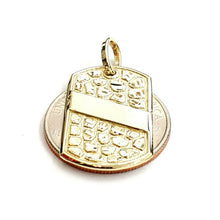Load image into Gallery viewer, 10k yellow Gold solid men's nugget dog tag Pendant charm fine gift jewelry 2.8g