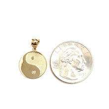 Load image into Gallery viewer, New 14k solid yellow Gold yin ying yang taoist symbol Pendant jewelry 0.62" 1.3g