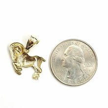 Load image into Gallery viewer, 10k yellow solid Gold Ram Aries Zodiac Sign Charm Pendant fine gift jewelry 1.2g