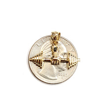 Load image into Gallery viewer, New 14k Yellow Gold Dumbbell weight lifter Pendant charm gift fine jewelry 1.9g