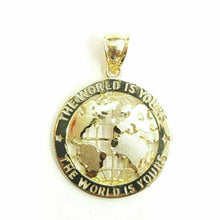 Load image into Gallery viewer, 10k yellow gold round globe planet earth world map pendant jewelry 0.89" 2.1g