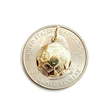 Load image into Gallery viewer, 14k yellow Gold tiny Soccer ball Pendant charm sport game fine jewelry gift 0.8g