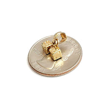 Load image into Gallery viewer, 14k yellow Gold tiny 3D double dice Pendant charm gamble Vegas fine jewelry 1.9g