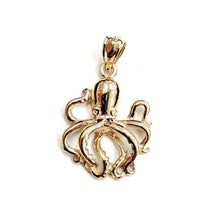 Load image into Gallery viewer, New 14k yellow Gold solid octopus Pendant charm gift fine jewelry unisex 2.1g