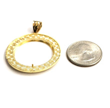 Load image into Gallery viewer, 14k yellow Gold Greek Key Frame bezel For 20 Pesos Coin Gift fine jewelry 6.8g