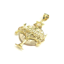 Load image into Gallery viewer, 14k yellow gold Menorah star of David Jewish Israel Charm pendant religious 3.2g