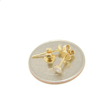 Load image into Gallery viewer, New 14k yellow Gold 0.13Ct Round Diamonds stud Earrings gift Push Back Fastening