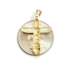 Load image into Gallery viewer, New 14k yellow gold Totem pole Mythology pendant fine jewelry 1.8g
