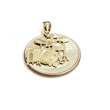 Load image into Gallery viewer, 14k yellow Gold solid Drum sets Pendant charm gift instrument fine jewelry 1.4g