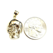 Load image into Gallery viewer, New 14k yellow Gold solid Skull mummy dead Bone Pendant Gift fine jewelry 3.7g