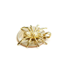 Load image into Gallery viewer, New 14k yellow Gold solid Spider Pendant charm spooky gift fine jewelry 2.9g