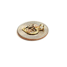 Load image into Gallery viewer, New 14k tri color solid Gold heart flower Pendant charm fine gift jewelry 0.9g