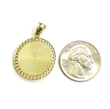 Load image into Gallery viewer, 10k yellow gold round Jesus face head pendant charm religious jewelry 0.97" 3.7g