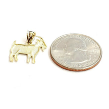 Load image into Gallery viewer, New 10k yellow Gold tiny Goat Pendant charm diamond cut animal fine jewelry 0.9g