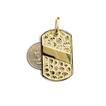 Load image into Gallery viewer, 10k yellow Gold solid men's nugget dog tag Pendant charm fine gift jewelry 8.4g