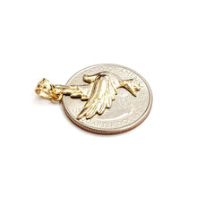 Load image into Gallery viewer, New 14k yellow Gold Dove bird Pendant charm wings love gift fine jewelry 1.9g
